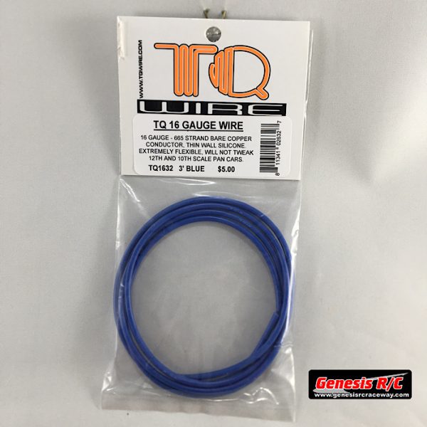 TQ Racing 1632 - 16 Gauge Wire 3' Blue