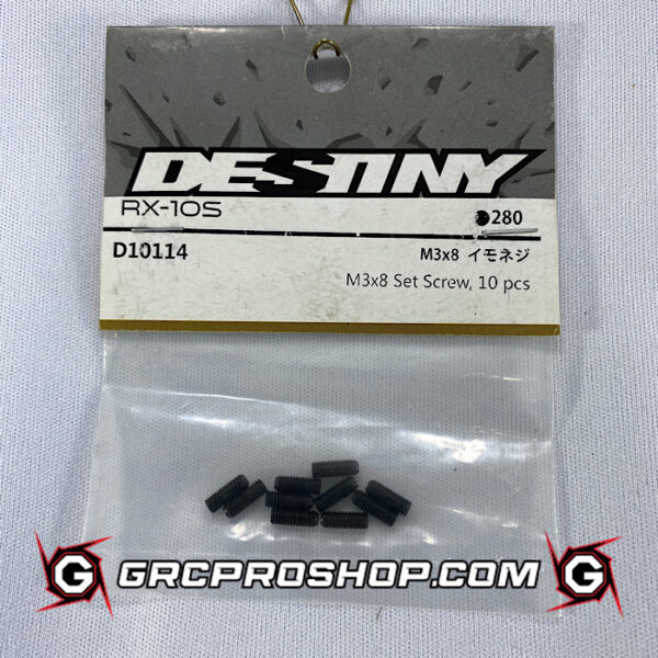 Destiny USA D10114 - M3x8 Set Screw, 10 pcs